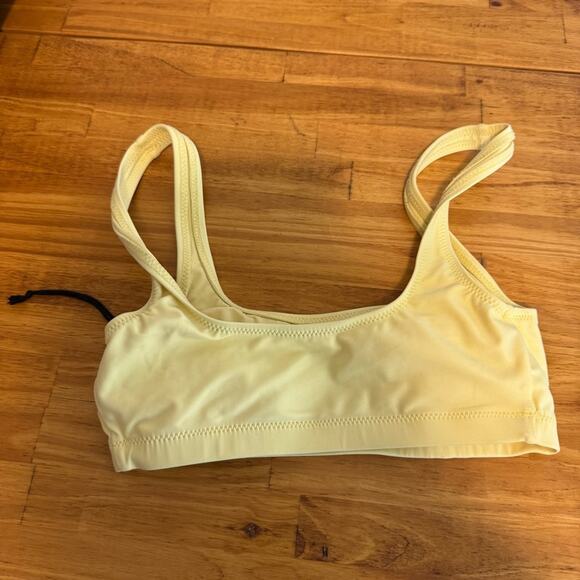 NWOT Girlfriend Collective Pale Yellow Padded Bikini Swim Top Size XXS - Picture 3 of 4